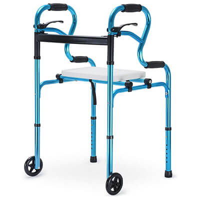 HealthLine stand assist folding walker HealthLine Stand Assist Folding Walker 2 wheels