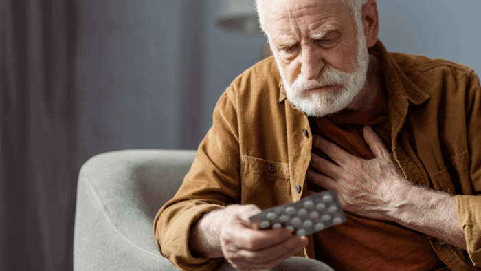 Elderly experiencing heartburn