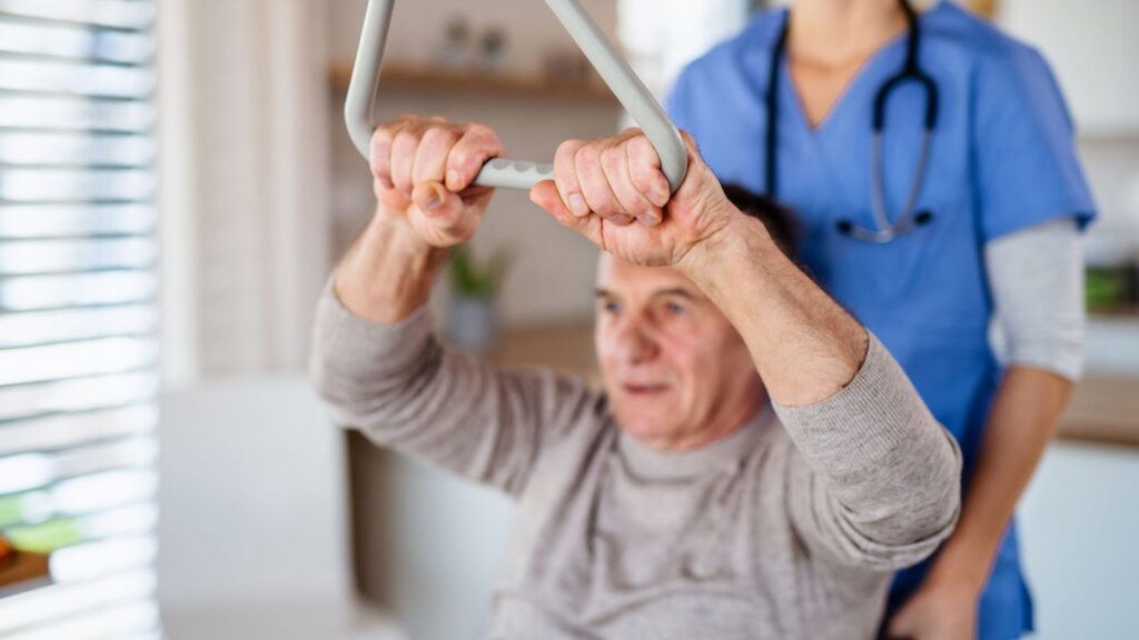 Senior Man Doing Physical Therapy