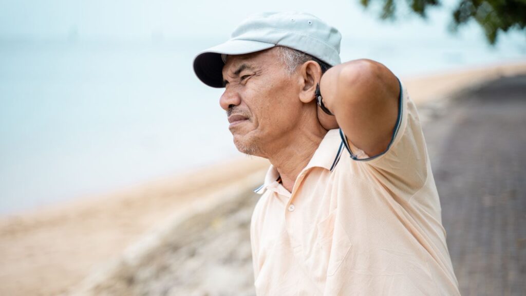 Senior Male Having Neck Pain